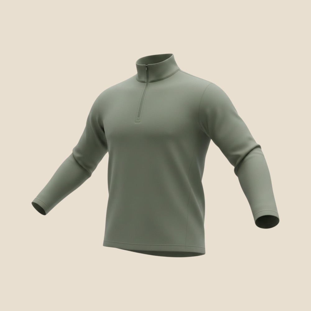CUTS Coz Fleece 1/4 Zip Pullover Forest Green Performance Shirt M NWT MF10055C